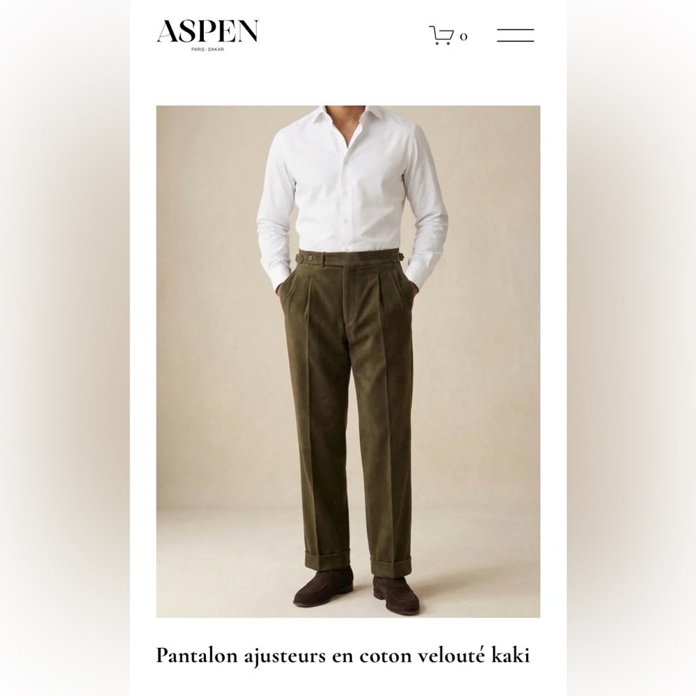 Aspen Trousers High Rise Corduroy Pleated Trousers w/ side adjusters